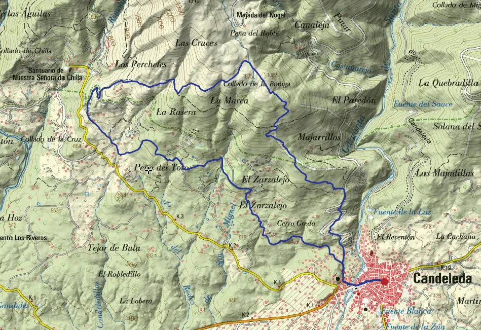 5mapa topografico ruta de Los Cabreros circular